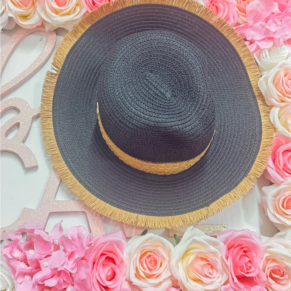Elegant Black and Gold Women's Sun Hat